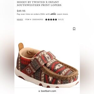 Hooey by twisted x infant southwestern print loafers